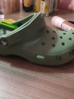 CROCS Kids' Classic Clog in Sage Green